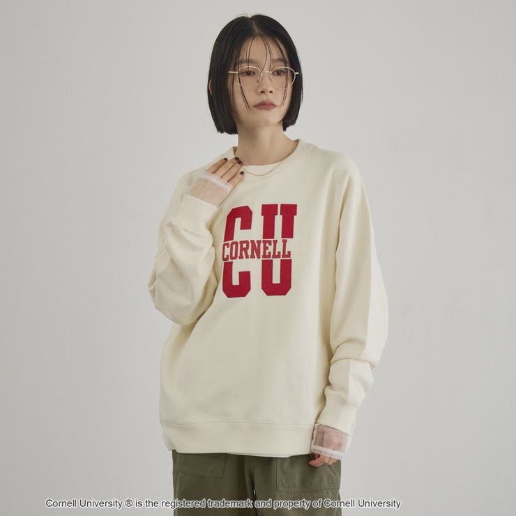 アソートカレッジロゴデザイン 裏毛クルーネックスウェット | coen【women】 | 詳細画像7 