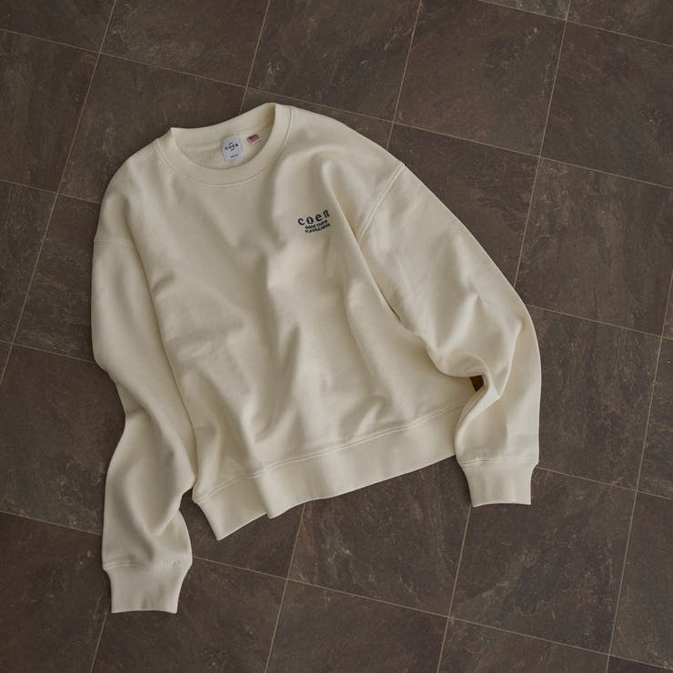 OFF WHITE | 【選べる着丈】coen（コーエン）ロゴ刺繍 C/N裏毛スウェット | coen【women】