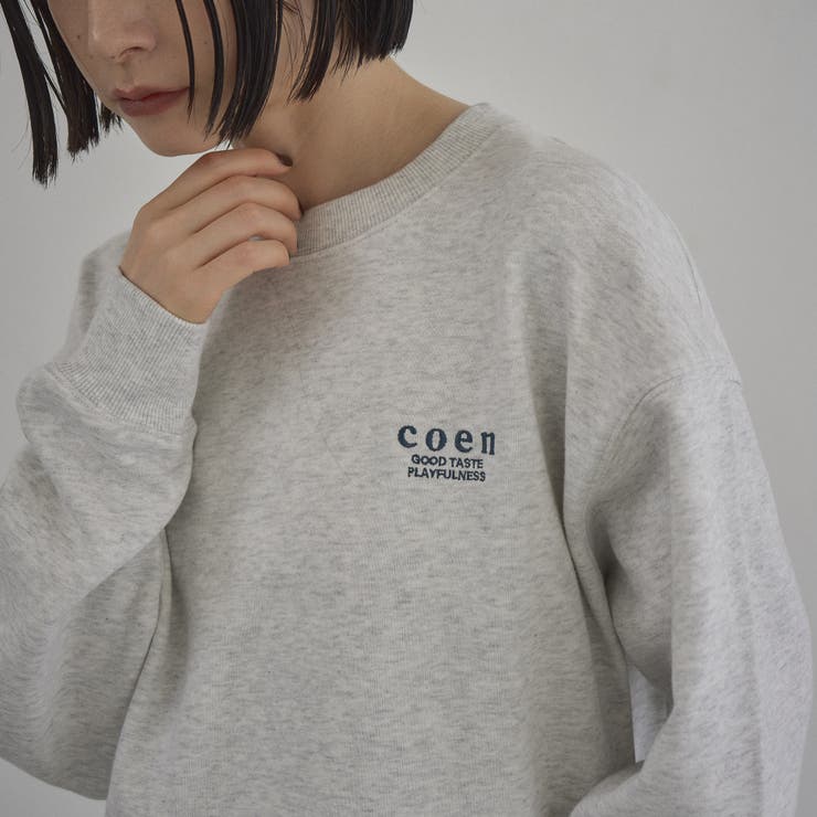LT.GRAY | 【選べる着丈】coen（コーエン）ロゴ刺繍 C/N裏毛スウェット | coen【women】