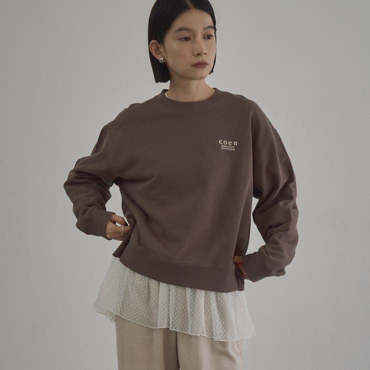 DK.GRAY | 【選べる着丈】coen（コーエン）ロゴ刺繍 C/N裏毛スウェット | coen【women】