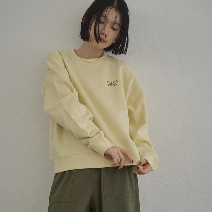 CREAM | 【選べる着丈】coen（コーエン）ロゴ刺繍 C/N裏毛スウェット | coen【women】