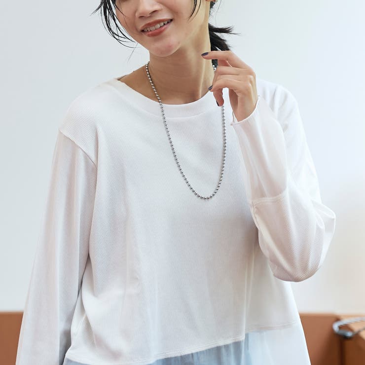レイヤード風シアー長袖トップス | coen【women】 | 詳細画像8 
