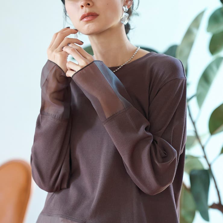 DK.BROWN | レイヤード風シアー長袖トップス | coen【women】