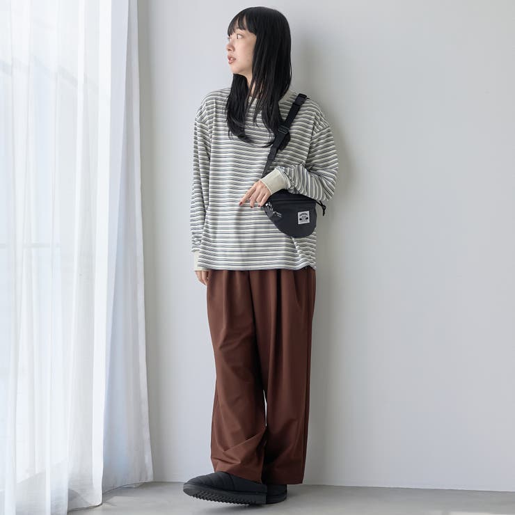 両面微起毛 マルチボーダークルーネックトップス | coen【women】 | 詳細画像2 