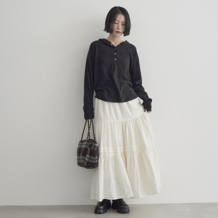 カワリ天竺 フード付きヘンリーネック長袖トップス | coen【women】 | 詳細画像2 