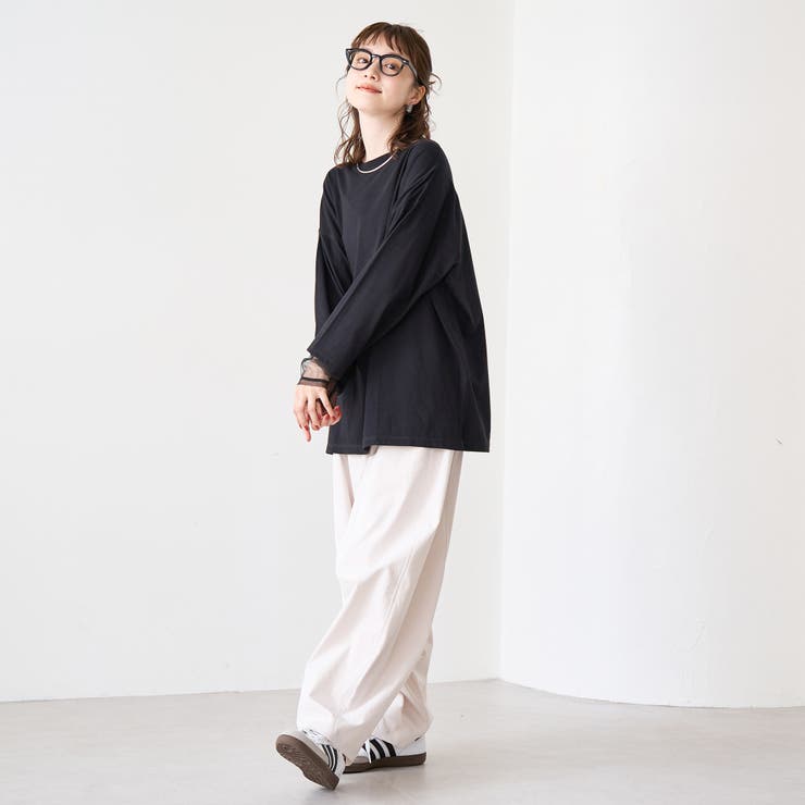 【再入荷・新色登場】袖チュール切替ロングスリーブTシャツ | coen【women】 | 詳細画像10 