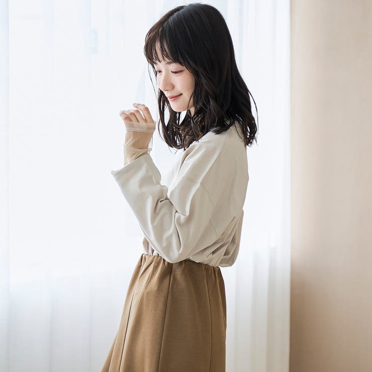 【再入荷・新色登場】袖チュール切替ロングスリーブTシャツ | coen【women】 | 詳細画像12 