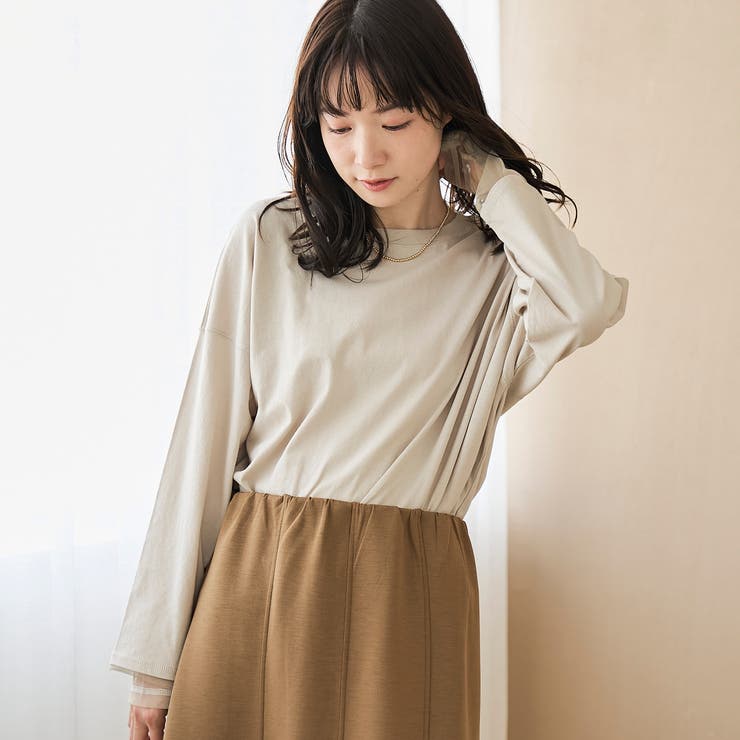 【再入荷・新色登場】袖チュール切替ロングスリーブTシャツ | coen【women】 | 詳細画像13 
