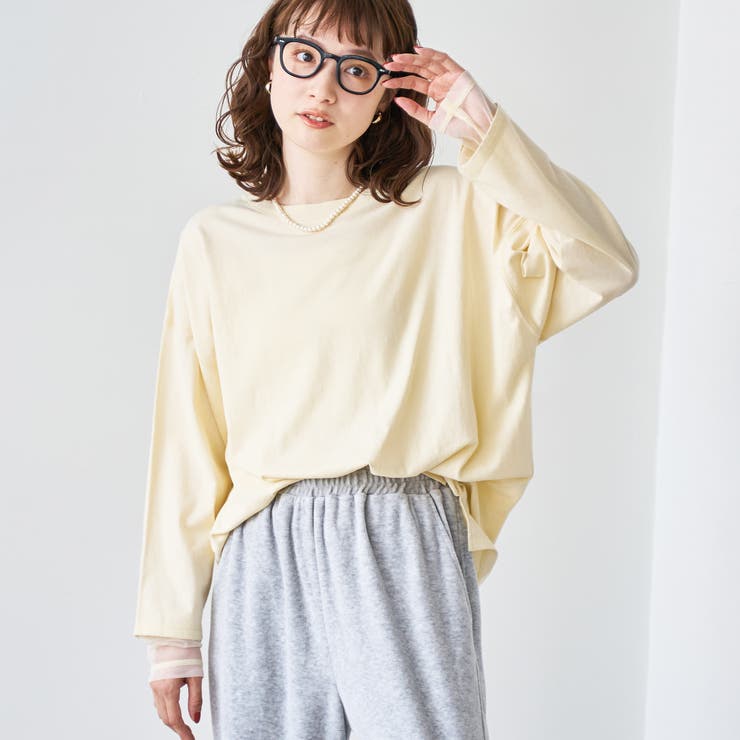 【再入荷・新色登場】袖チュール切替ロングスリーブTシャツ | coen【women】 | 詳細画像17 