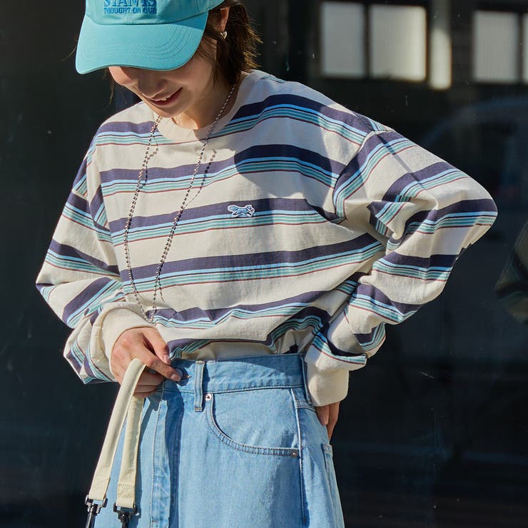 OFF WHITE | Penneys（ぺニーズ）別注アソートボーダーロングスリーブTシャツ | coen【women】