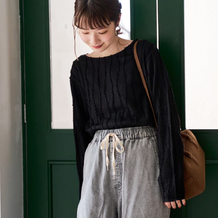 【再入荷・新色登場】ウェーブデザイン カットジャガード クルーネックTシャツ | coen【women】 | 詳細画像12 