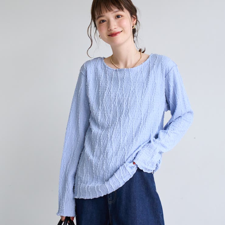 【再入荷・新色登場】ウェーブデザイン カットジャガード クルーネックTシャツ | coen【women】 | 詳細画像21 