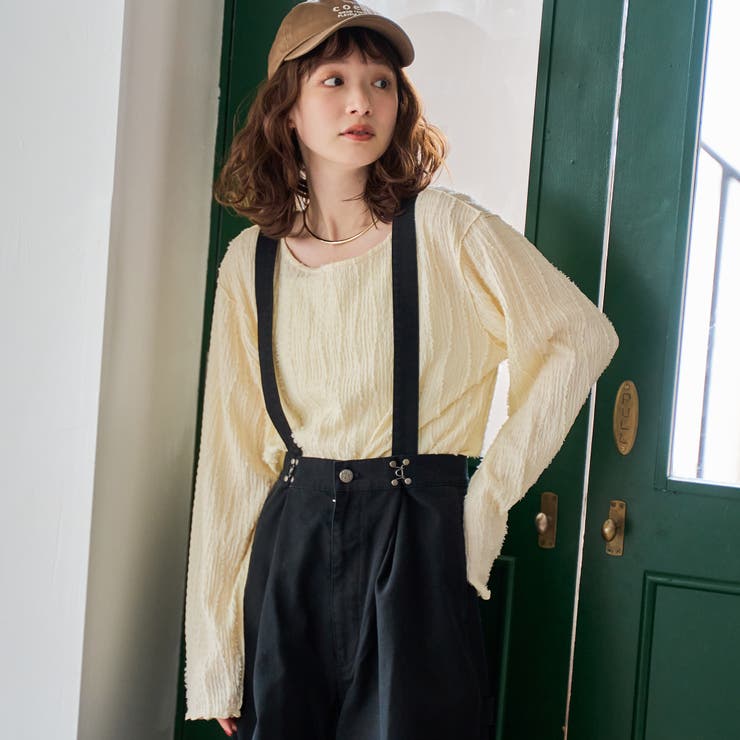 CREAM | 【再入荷・新色登場】ウェーブデザイン カットジャガード クルーネックTシャツ | coen【women】