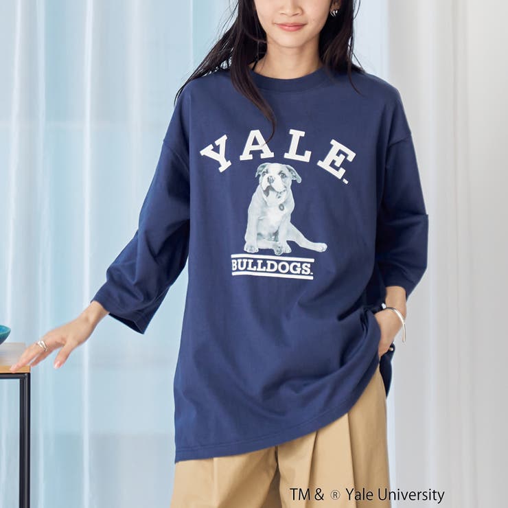 NAVY | YALE別注 アソートプリント 半端袖 ビッグTシャツ  | coen【women】