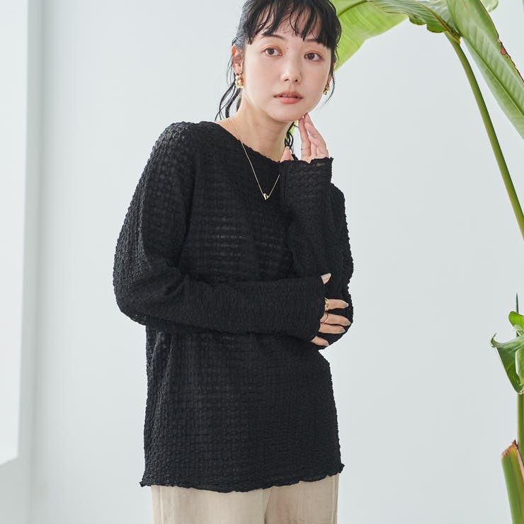 ポコポコロングスリーブメローＴシャツ | coen【women】 | 詳細画像2 