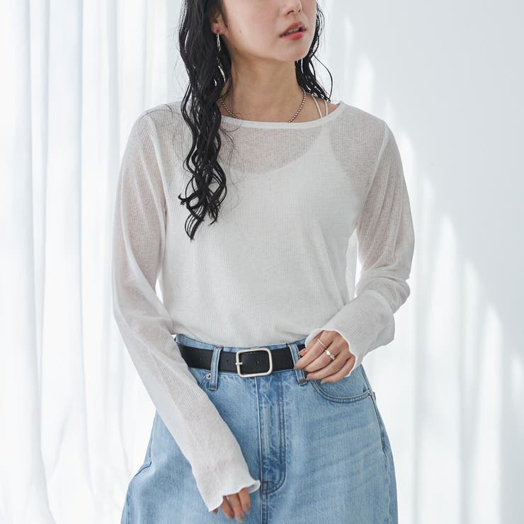 OFF WHITE | リブシアー プルオーバー | coen【women】