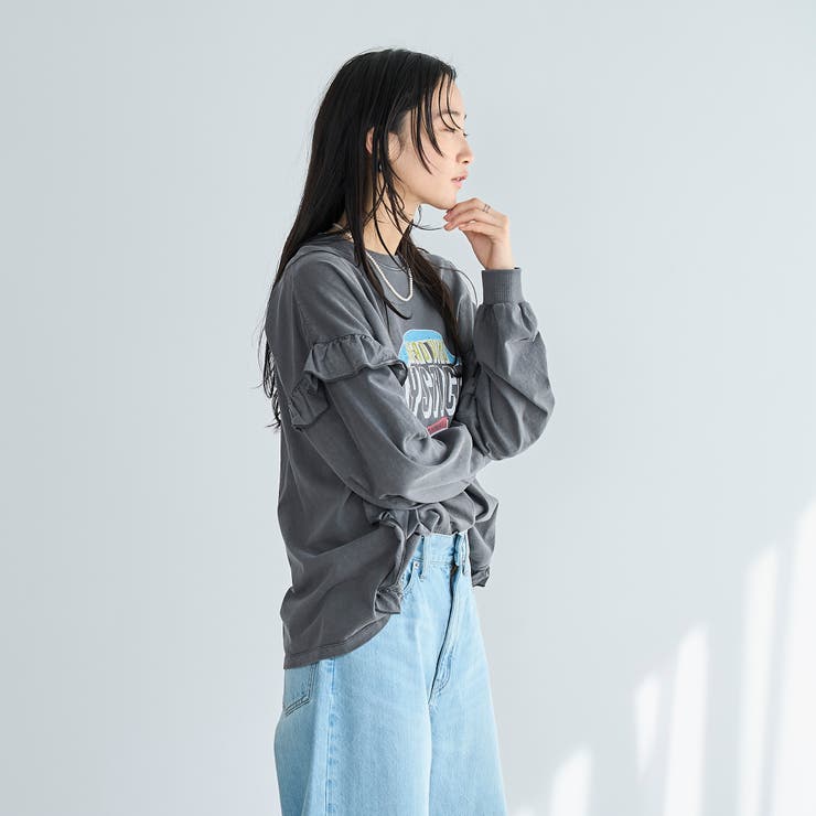 フハク ドッキング フリル袖 ロングスリーブTシャツ | coen【women】 | 詳細画像11 