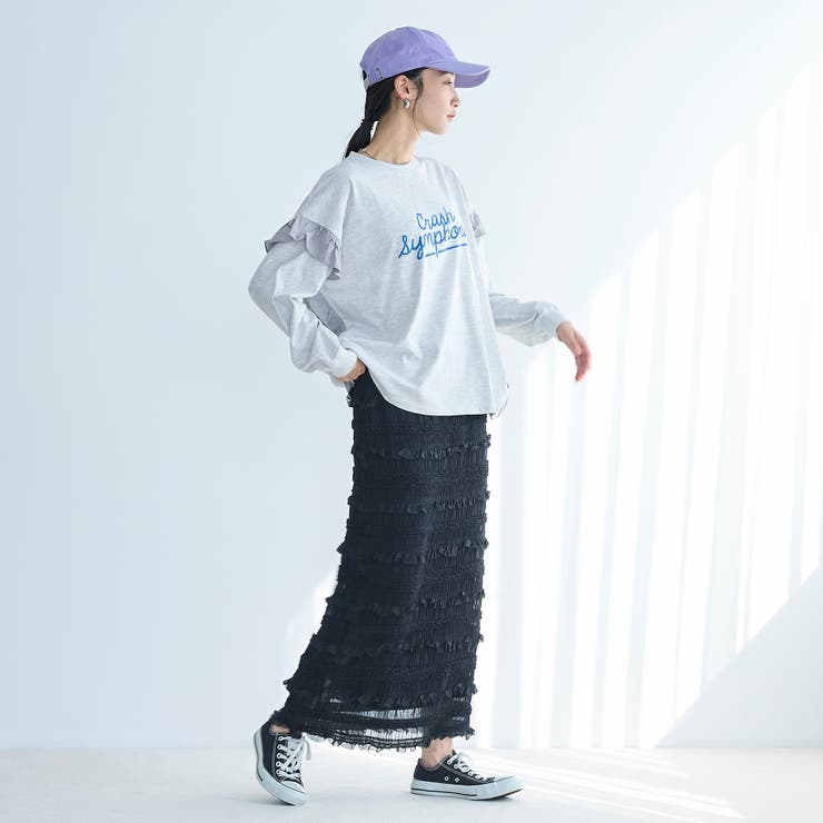 フハク ドッキング フリル袖 ロングスリーブTシャツ | coen【women】 | 詳細画像22 