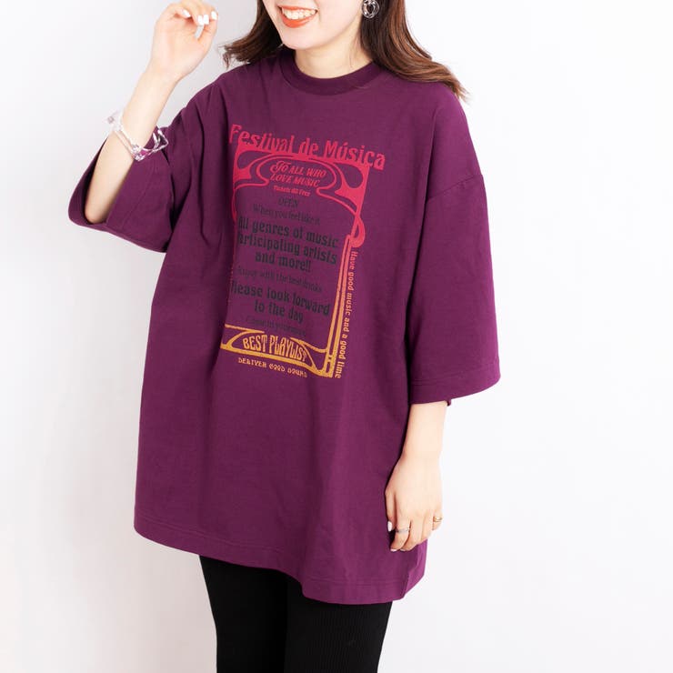 7分袖フェスプリントtシャツ 品番 Coew Coen Women コーエン のレディースファッション通販 Shoplist ショップリスト