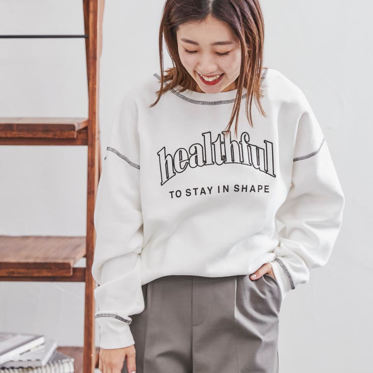 CVC裏起毛ロゴ刺繍スウェット[品番：COEW0003891]｜coen【women