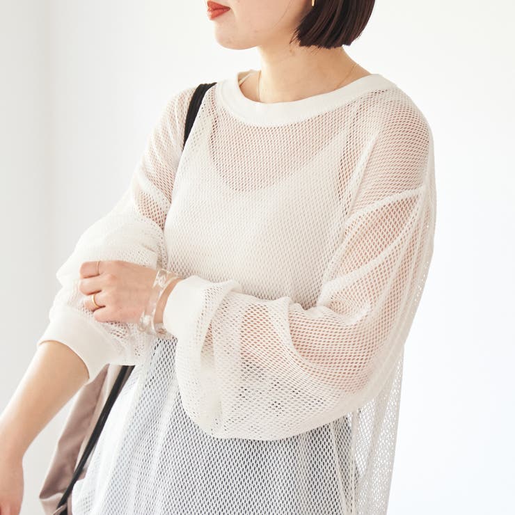 wai  メッシュロングスリーブプルオーバー 楽天市場】Wai+:メッシュロングスリーブプルオーバー◇ SHIPS WOMEN