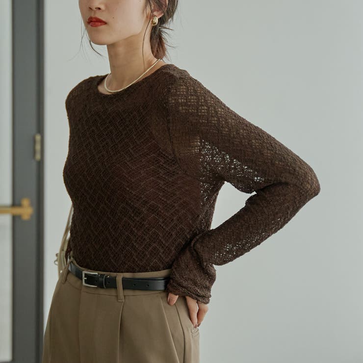 DK.BROWN | シアーレースロングスリーブプルオーバー | coen【women】
