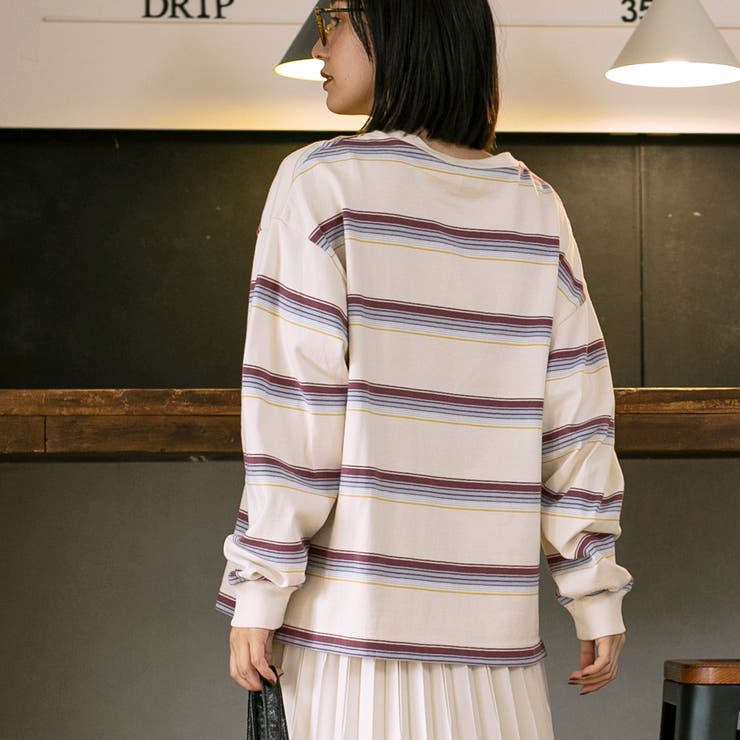 ヴィンテージライクボーダーロングスリーブTシャツ | coen【women】 | 詳細画像18 
