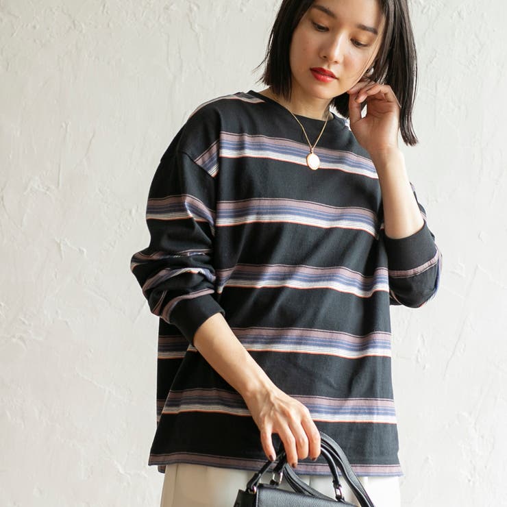 ヴィンテージライクボーダーロングスリーブTシャツ | coen【women】 | 詳細画像3 