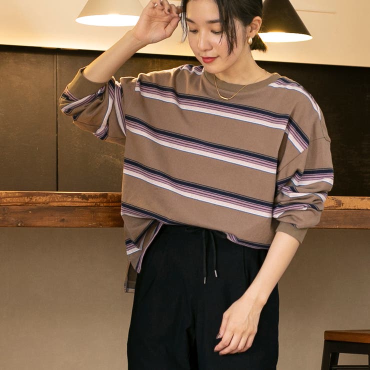 ヴィンテージライクボーダーロングスリーブTシャツ | coen【women】 | 詳細画像34 