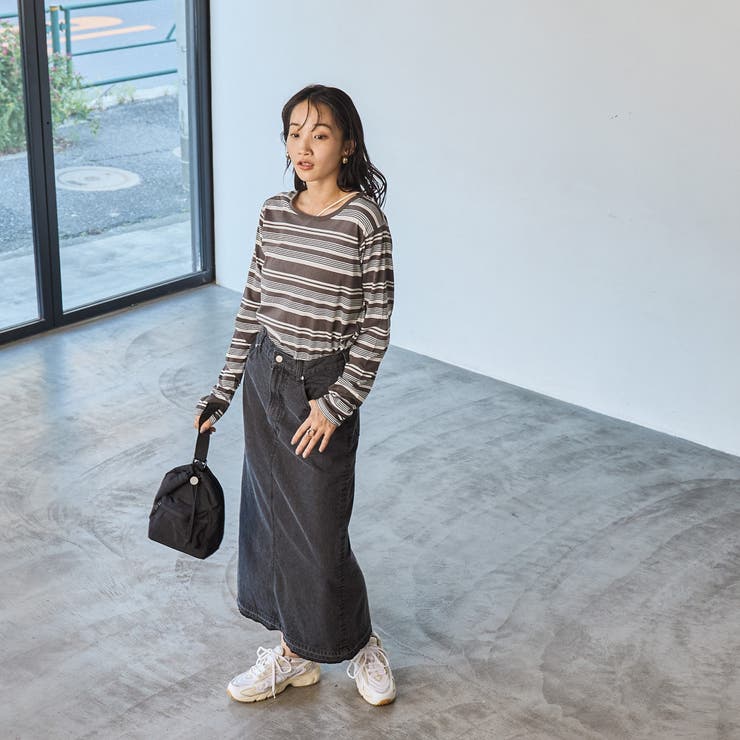 レトロマルチボーダーロングスリーブTシャツ | coen【women】 | 詳細画像15 