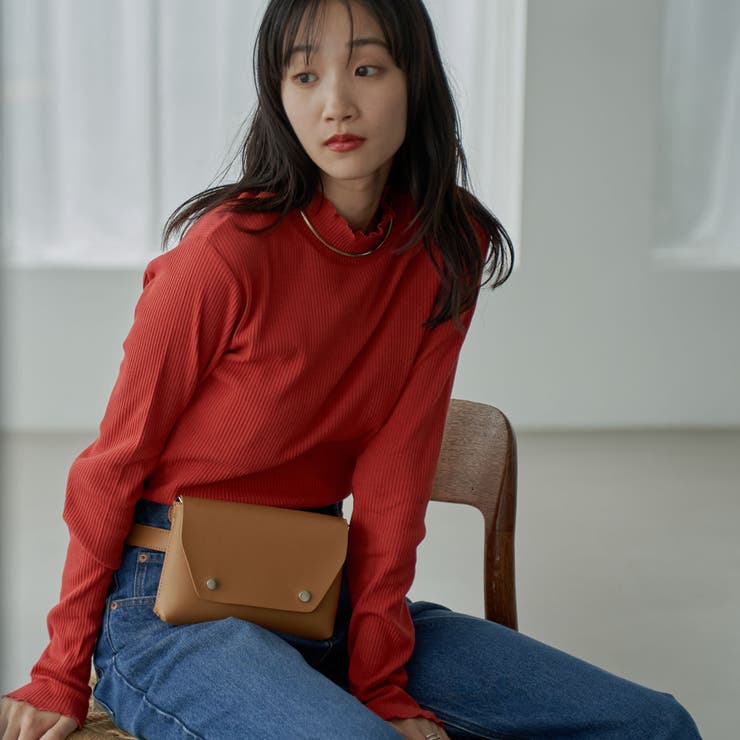 ORANGE | メローリブタートルネックロンT（WEB限定カラー） | coen【women】