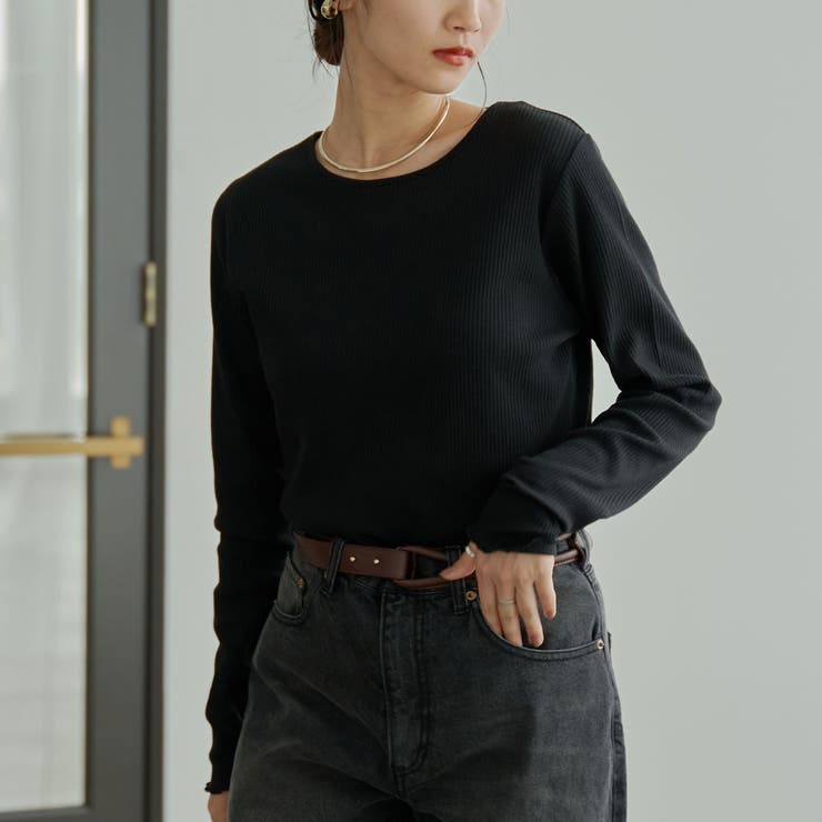 メローリブクルーネックロンT | coen【women】 | 詳細画像12 
