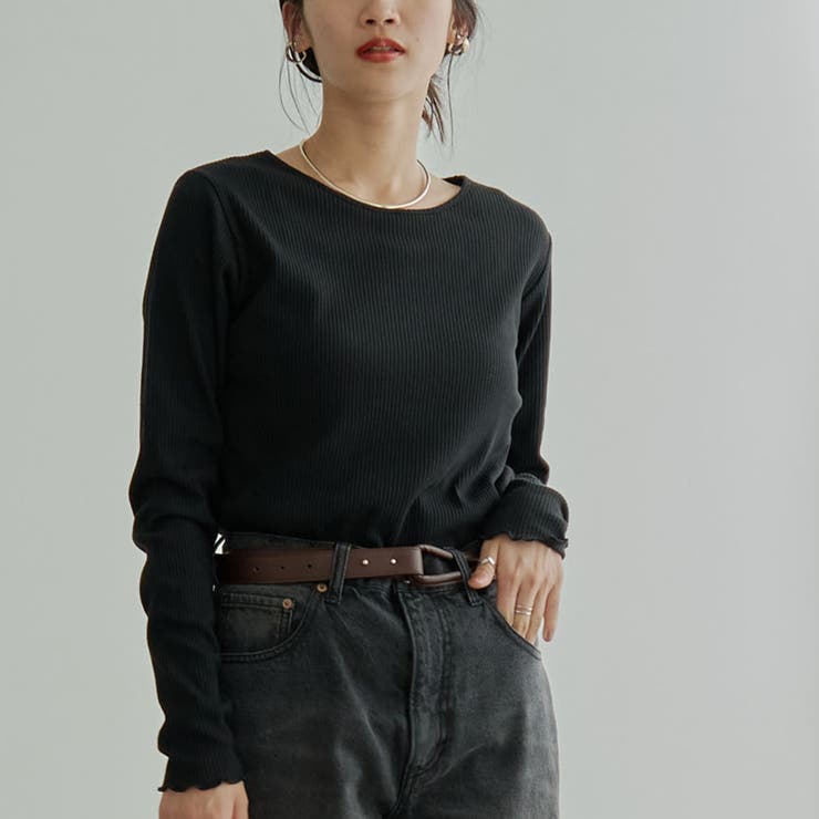 メローリブクルーネックロンT | coen【women】 | 詳細画像18 