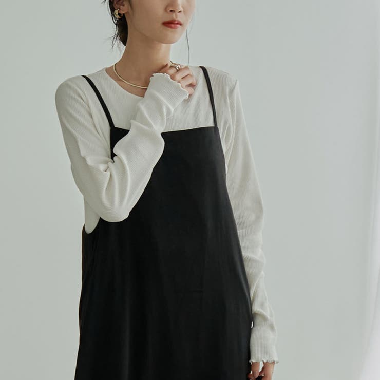 WHITE | メローリブクルーネックロンT | coen【women】