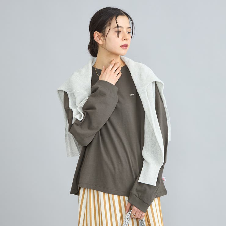 USAコットン天竺チビロゴ刺繍ロングスリーブTシャツ | coen【women】 | 詳細画像11 