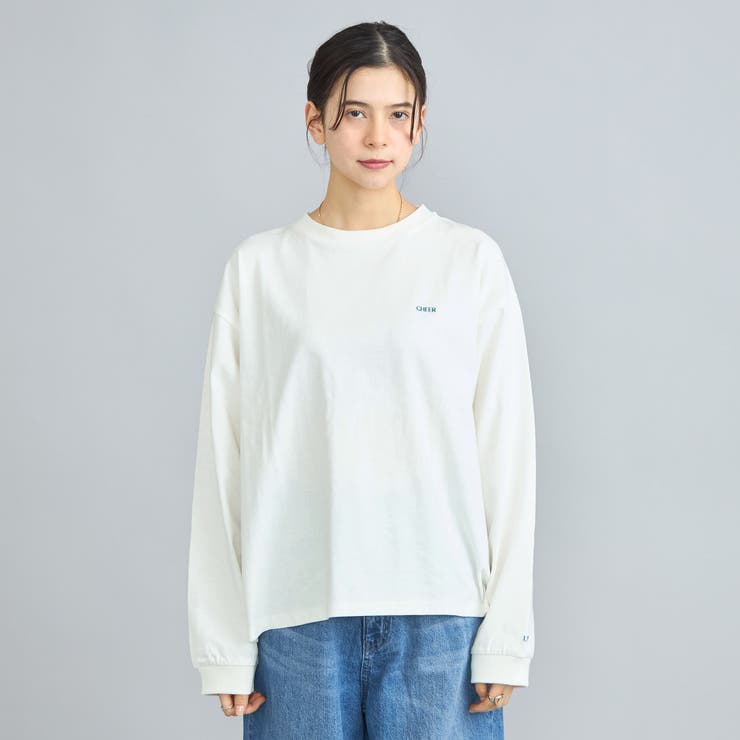 USAコットン天竺チビロゴ刺繍ロングスリーブTシャツ | coen【women】 | 詳細画像32 