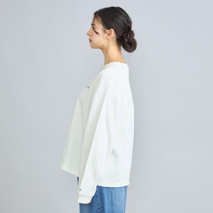USAコットン天竺チビロゴ刺繍ロングスリーブTシャツ | coen【women】 | 詳細画像33 