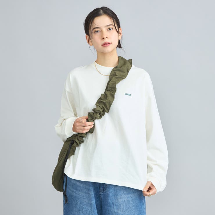 USAコットン天竺チビロゴ刺繍ロングスリーブTシャツ | coen【women】 | 詳細画像4 