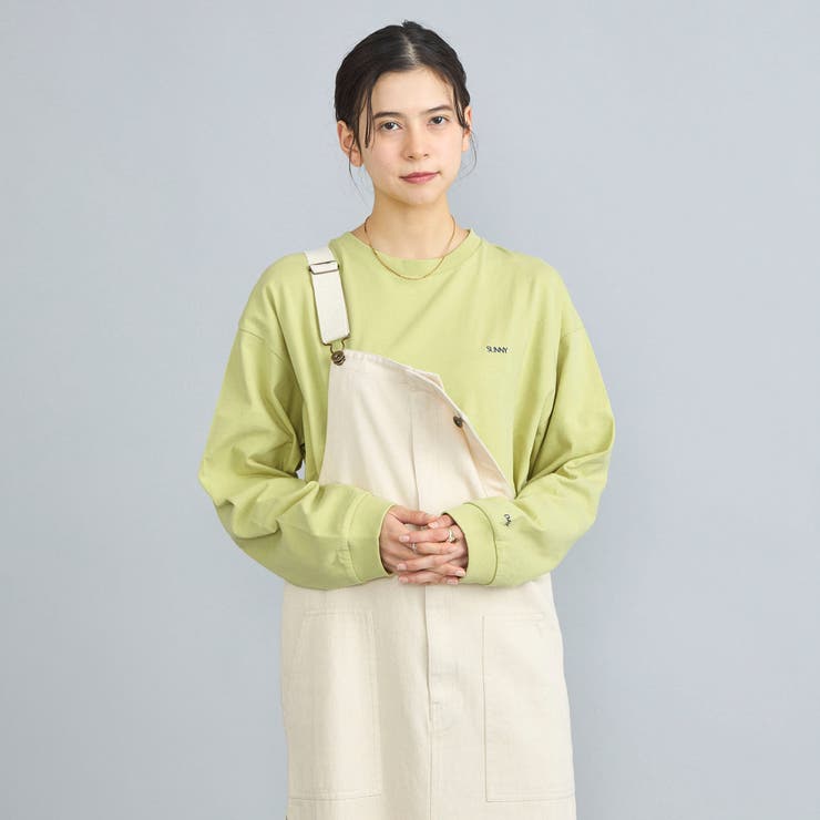 LIME | USAコットン天竺チビロゴ刺繍ロングスリーブTシャツ | coen【women】