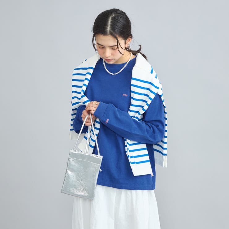 COBALT | USAコットン天竺チビロゴ刺繍ロングスリーブTシャツ | coen【women】