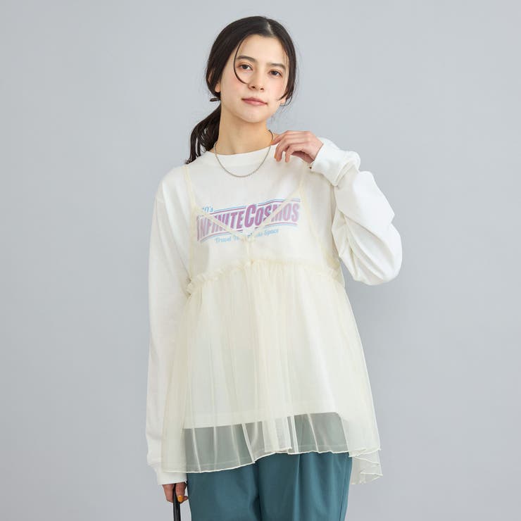 チュールキャミ付きロックTシャツ | coen【women】 | 詳細画像10 