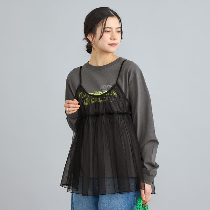 チュールキャミ付きロックTシャツ | coen【women】 | 詳細画像18 