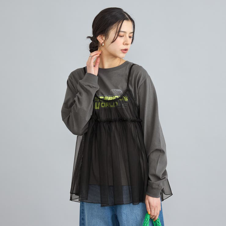 チュールキャミ付きロックTシャツ | coen【women】 | 詳細画像19 