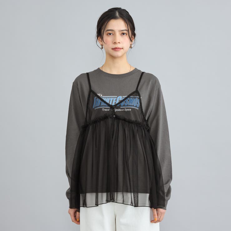 チュールキャミ付きロックTシャツ | coen【women】 | 詳細画像24 