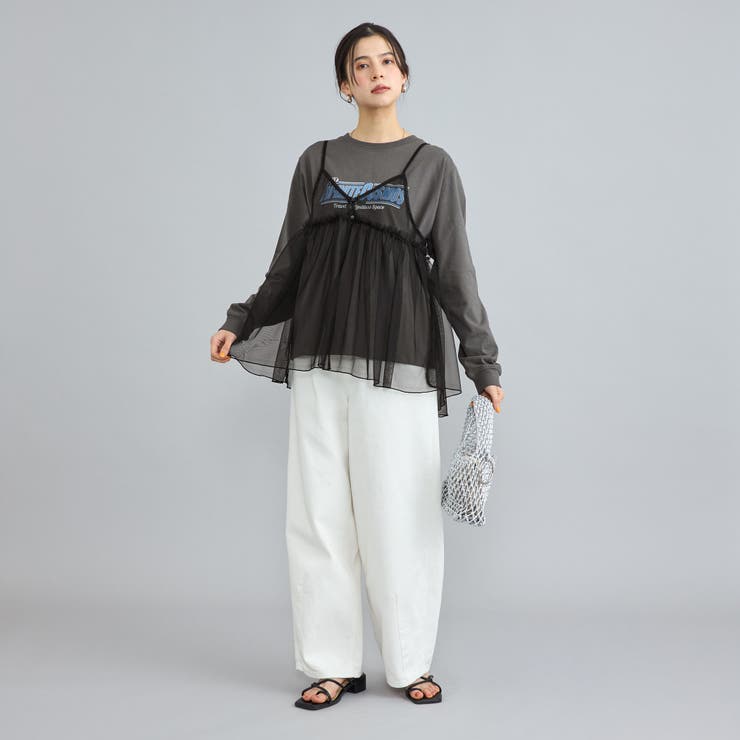 チュールキャミ付きロックTシャツ | coen【women】 | 詳細画像7 