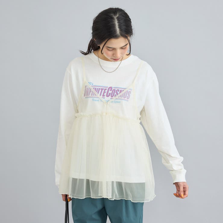チュールキャミ付きロックTシャツ | coen【women】 | 詳細画像9 