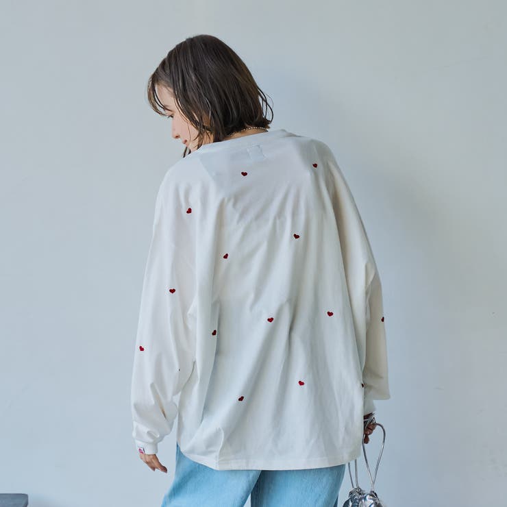 SunnySports別注ハートチビ刺繍ロングスリーブTシャツ[品番