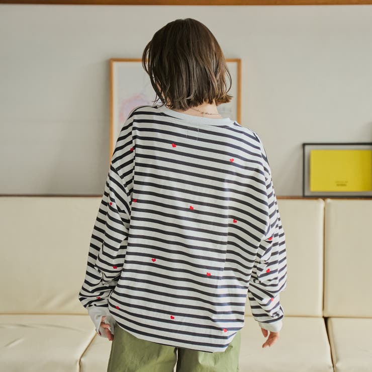 SunnySports別注ハートチビ刺繍ロングスリーブTシャツ[品番