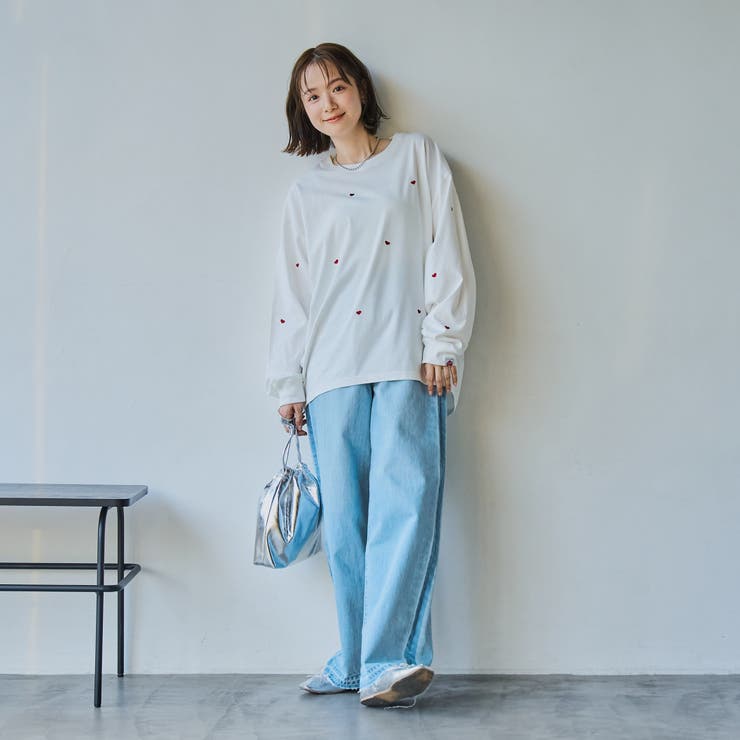 SunnySports別注ハートチビ刺繍ロングスリーブTシャツ | coen【women】 | 詳細画像5 