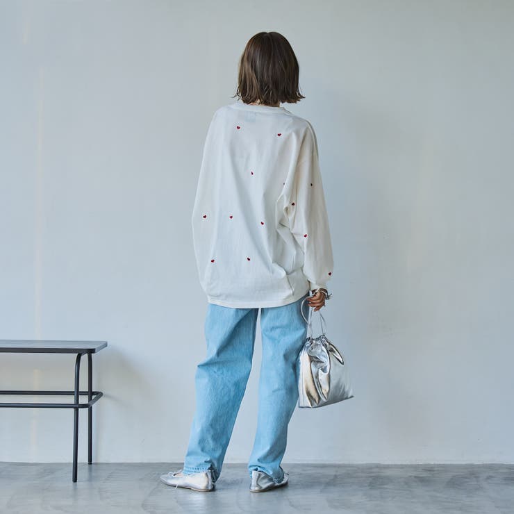 SunnySports別注ハートチビ刺繍ロングスリーブTシャツ[品番